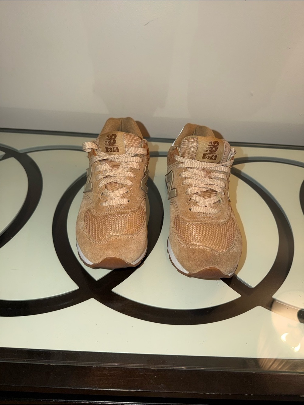 New Balance Women’s 574 Beige/Tan Suede & Mesh Sneakers